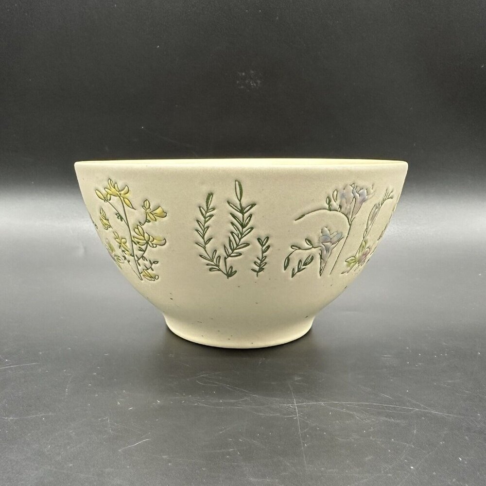 In Homestylez Spring Pressed Garden Flower Cereal Soup Bowl Impressed Floral - Picture 3 of 11